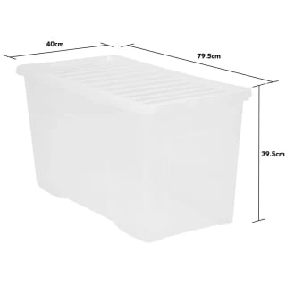 B&M Large Storage Box With Lid 110L - Clear - Image 5