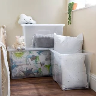 B&M Large Storage Box With Lid 110L - Clear - Image 3