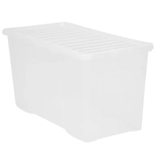 B&M Large Storage Box With Lid 110L - Clear - Image 4