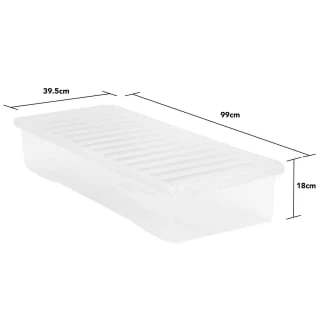 B&M Underbed Storage Box With Lid 55L - Clear - Image 4