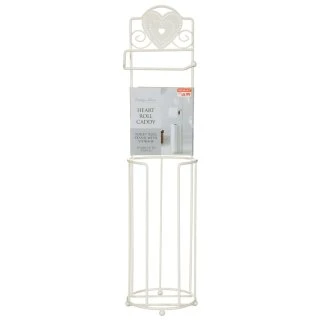 B&M Heart Toilet Roll Caddy - White - Image 3