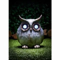 B&M Stone Effect Owl With Crystal Light Eyes