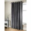 B&M Charcoal Jasmine Sparkle Velvet Eyelet Curtains 66 X 90"