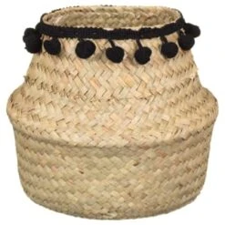 B&M Mini Pompom Basket - Natural
