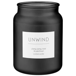 B&M Large Spa Scented Candle - Black - Unwind - Image 2