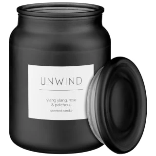 B&M Large Spa Scented Candle - Black - Unwind - Image 3