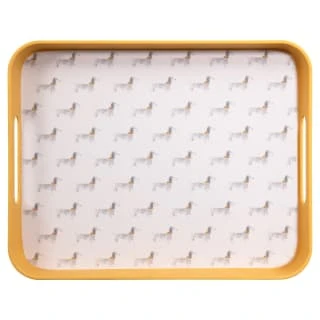 B&M Sausage Dog Bamboo Tray With Handles - Ochre - Image 2
