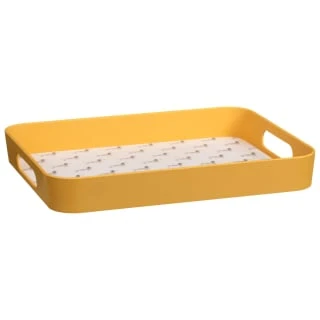 B&M Sausage Dog Bamboo Tray With Handles - Ochre