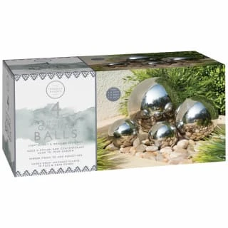 B&M Tranquil Garden Stainless Steel Gazing Balls 4pk - Image 2