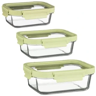 B&M Green Glass Food Container - Large - Image 3