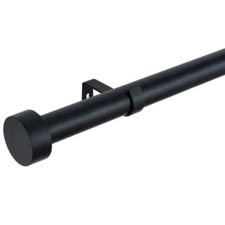 B&M Black Stud End Curtain Pole 70 - 120cm