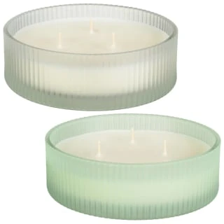 B&M Frosted 3 Wick Candle - White - Image 2